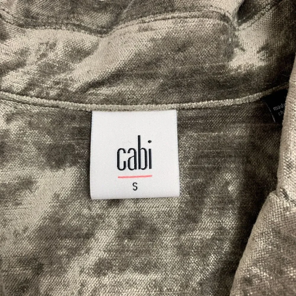 Cabi Jacket Womens S Small Metallic Ivy Sunday Topper Notch Velvet Button Pocket